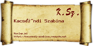 Kacsándi Szabina névjegykártya