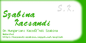 szabina kacsandi business card